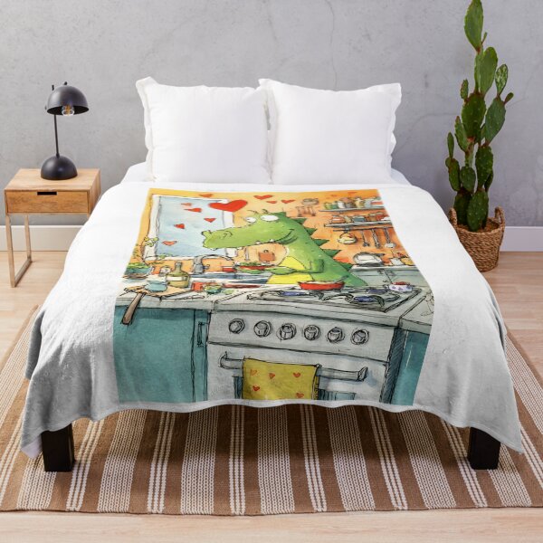 Item preview, A Joyful Dinosaur Cooking in a Heart-Filled Kitchen Celebrating Valentine: Whimsy Color and Culinary Fun designed and sold by OlfactoART Studio.