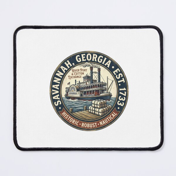 Item preview, Savannah Georgia River Port & Cotton Exchange - Vintage Est. 1733 Emblem designed and sold by Digital Dreams Arts.