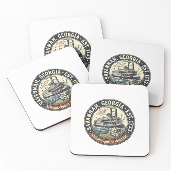 Item preview, Savannah Georgia River Port & Cotton Exchange - Vintage Est. 1733 Emblem designed and sold by Digital Dreams Arts.