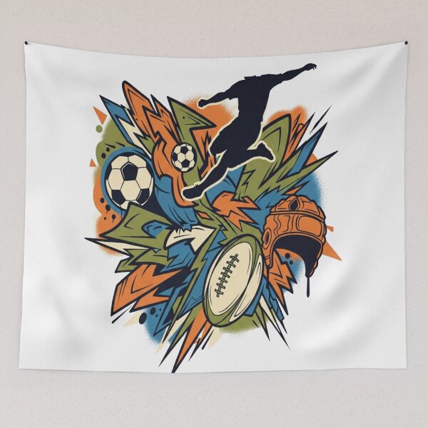 Item preview, Multi-Sport Athletic Silhouette - Soccer Football Sports Art designed and sold by Dzblack.