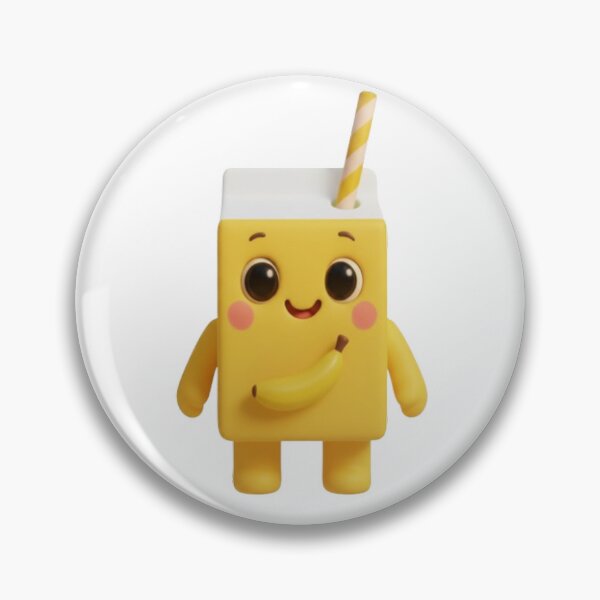 Item preview, Banana Milk Box – Cute 3D Kawaii Drink Character designed and sold by HNstory.
