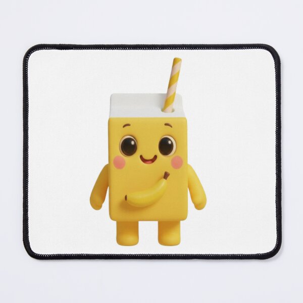 Item preview, Banana Milk Box – Cute 3D Kawaii Drink Character designed and sold by HNstory.