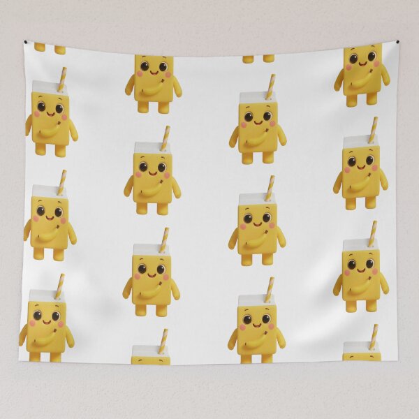 Item preview, Banana Milk Box – Cute 3D Kawaii Drink Character designed and sold by HNstory.