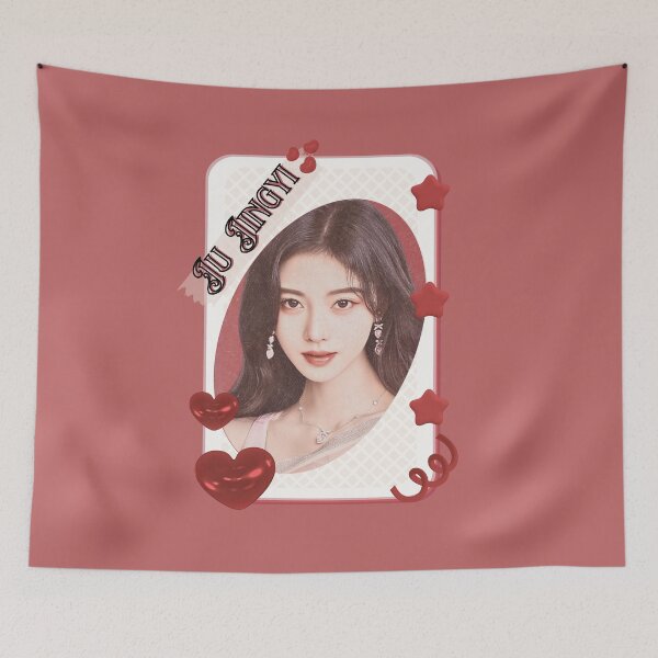 Item preview, Ju Jingyi (鞠婧祎) Portrait Chinese Actress Art Chinese Celebrity Illustration portrait illustration Red Aesthetic Collage Design designed and sold by AJUNICE STUDIO.