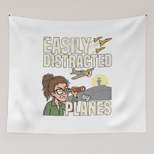 Item preview, Easily Distracted by Planes – pilot aviation enthusiast designed and sold by w66aboo.