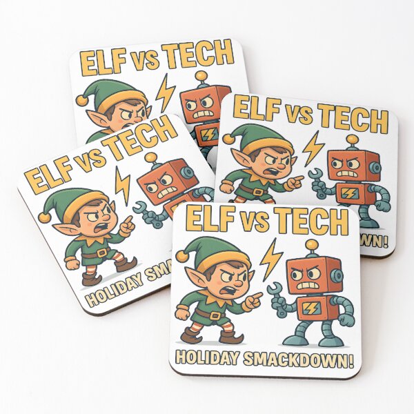 Item preview, Elf vs Tech – Funny Christmas Elf vs Robot Holiday Smackdown designed and sold by Sitred123.