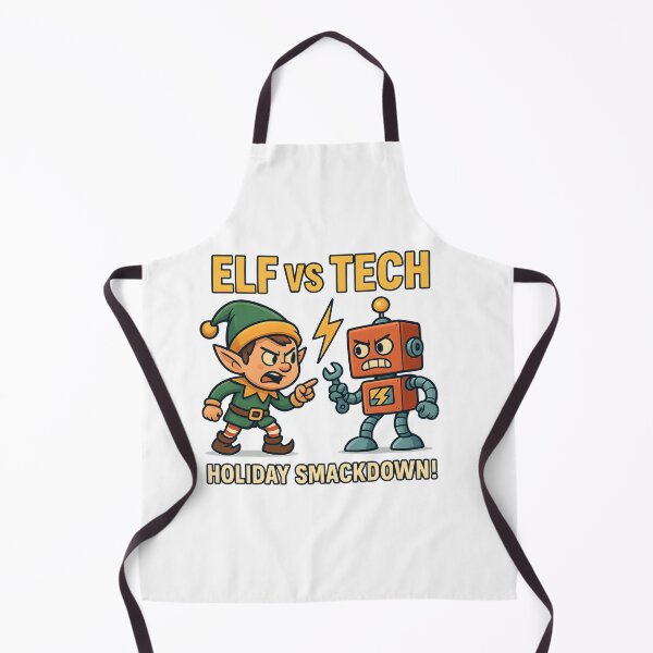 Item preview, Elf vs Tech – Funny Christmas Elf vs Robot Holiday Smackdown designed and sold by Sitred123.