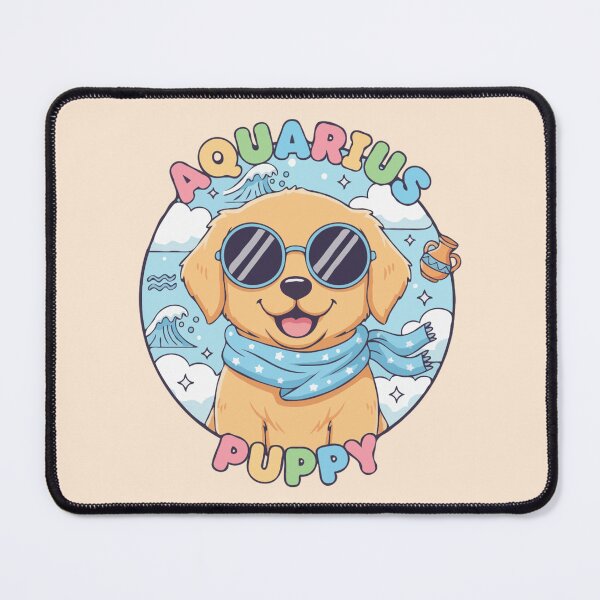 Item preview, Aquarius Puppy Zodiac Cute Golden Retriever Dog Design – Horoscope Art designed and sold by The Real Life Symphony.
