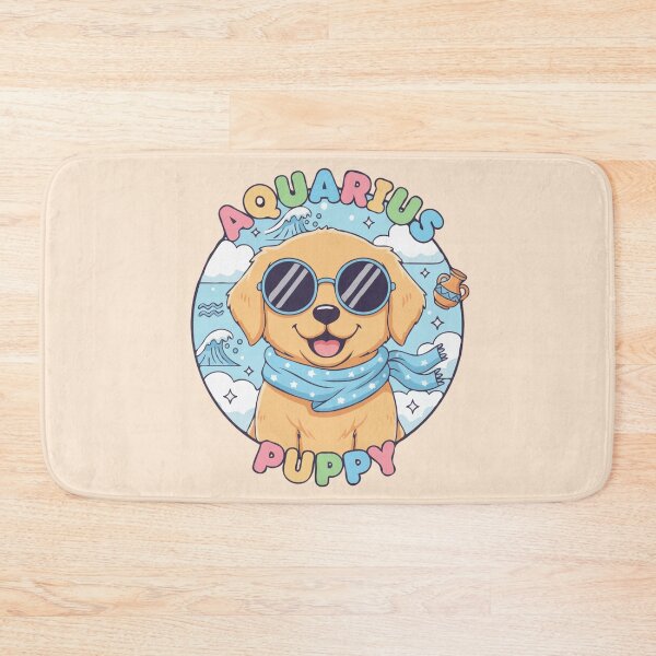 Item preview, Aquarius Puppy Zodiac Cute Golden Retriever Dog Design – Horoscope Art designed and sold by The Real Life Symphony.