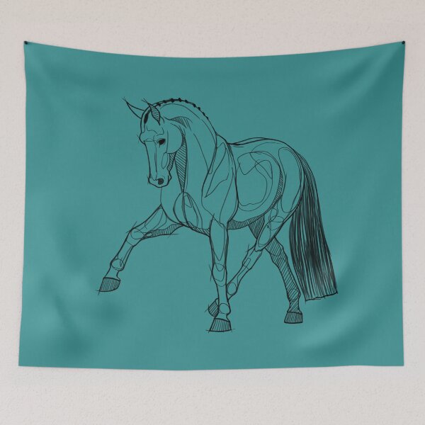 Item preview, Dressage Horse Sketch-Half Pass designed and sold by DappledMoon.