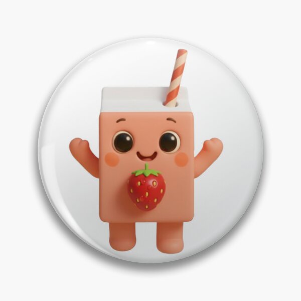 Item preview, Strawberry Milk Box – Cute 3D Kawaii Drink Character designed and sold by HNstory.