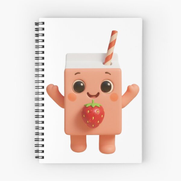 Item preview, Strawberry Milk Box – Cute 3D Kawaii Drink Character designed and sold by HNstory.