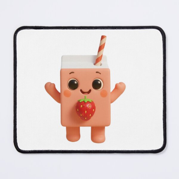 Item preview, Strawberry Milk Box – Cute 3D Kawaii Drink Character designed and sold by HNstory.