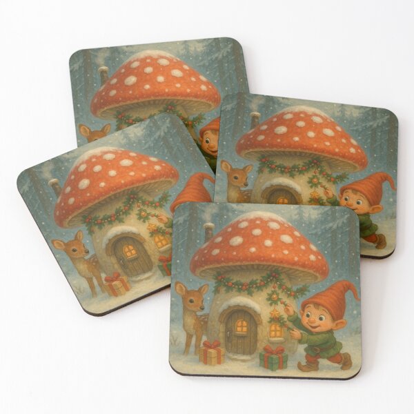 Item preview, Elf And His Deer – Welcome To The Festive Toadstool House designed and sold by LegademaArt.