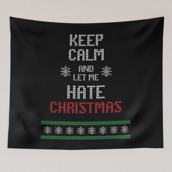 Item preview, Keep Calm and let me hate Christmas 80s retro knitted ugly sweater design designed and sold by Jdawnink.