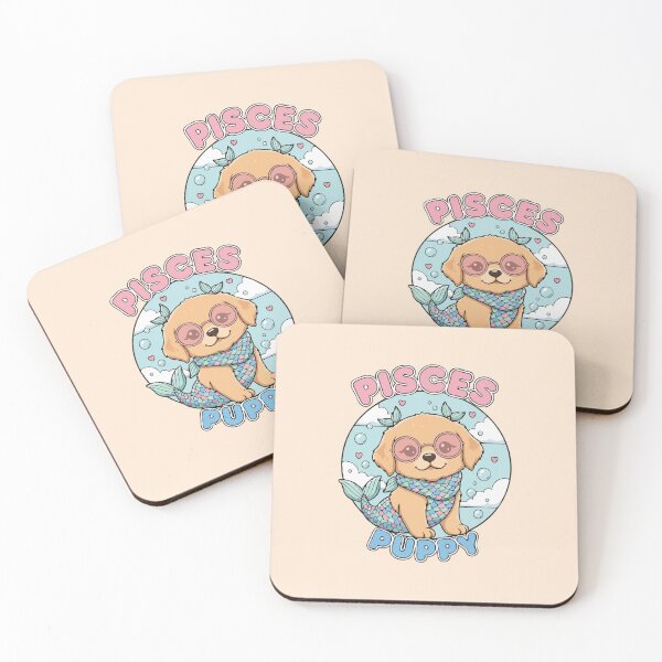 Item preview, Pisces Puppy Zodiac Cute Golden Retriever Dog Design – Horoscope Art designed and sold by The Real Life Symphony.
