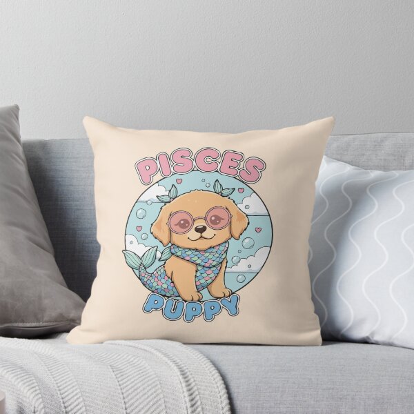 Item preview, Pisces Puppy Zodiac Cute Golden Retriever Dog Design – Horoscope Art designed and sold by The Real Life Symphony.