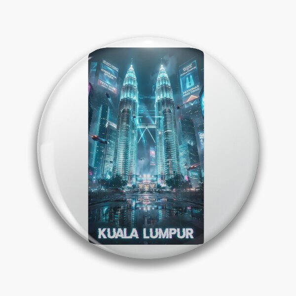 Item preview, Kuala Lumpur Cyberpunk - Petronas Twin Towers Neon Rain Art designed and sold by Digital Dreams Arts.