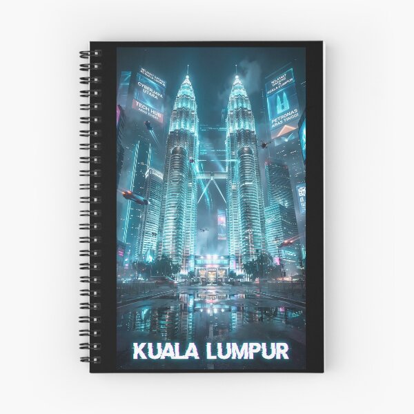 Item preview, Kuala Lumpur Cyberpunk - Petronas Twin Towers Neon Rain Art designed and sold by Digital Dreams Arts.