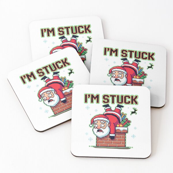 Item preview, I'm Stuck Funny Santa Christmas Cartoon designed and sold by chattsuede.