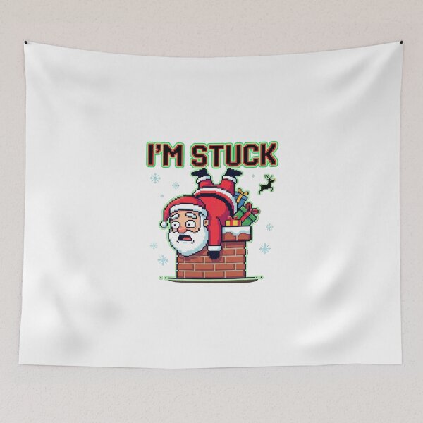 Item preview, I'm Stuck Funny Santa Christmas Cartoon designed and sold by chattsuede.