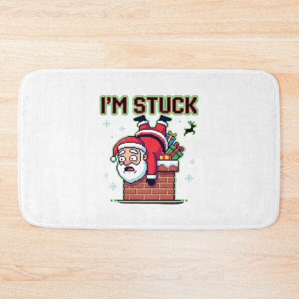 Item preview, I'm Stuck Funny Santa Christmas Cartoon designed and sold by chattsuede.