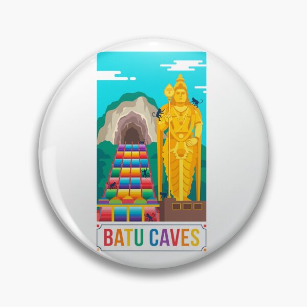 Item preview, Batu Caves, Malaysia - Lord Murugan & Rainbow Stairs Travel Poster designed and sold by Digital Dreams Arts.