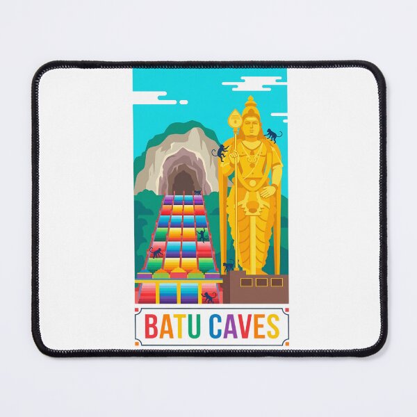 Item preview, Batu Caves, Malaysia - Lord Murugan & Rainbow Stairs Travel Poster designed and sold by Digital Dreams Arts.