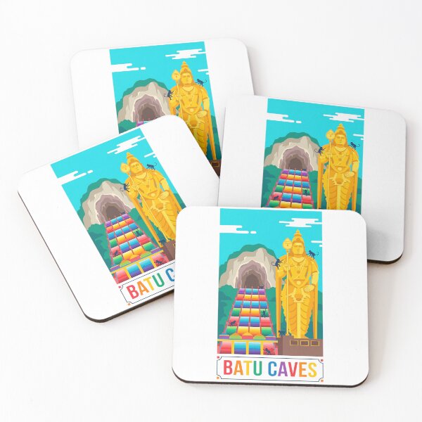 Item preview, Batu Caves, Malaysia - Lord Murugan & Rainbow Stairs Travel Poster designed and sold by Digital Dreams Arts.