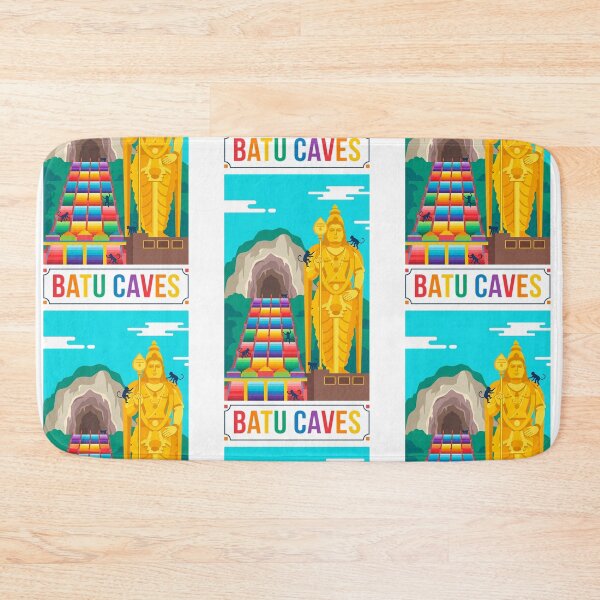 Item preview, Batu Caves, Malaysia - Lord Murugan & Rainbow Stairs Travel Poster designed and sold by Digital Dreams Arts.