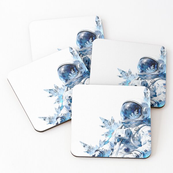 Item preview, Cosmonaut with Abstract Ice Patterns in Blue and White Tones designed and sold by SuperAIstar.