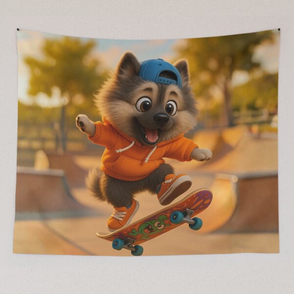 Item preview, Skater Keeshond designed and sold by Sillytoe.