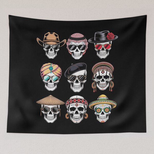 Item preview, Halloween Skulls Around The World designed and sold by Colorful Designs.