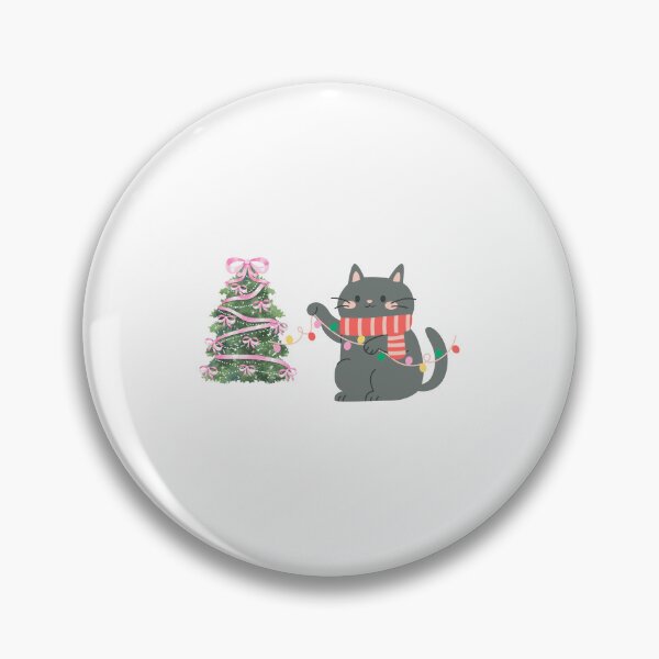 Item preview, The cat decorates the Christmas tree with Christmas lights. designed and sold by Designfs.