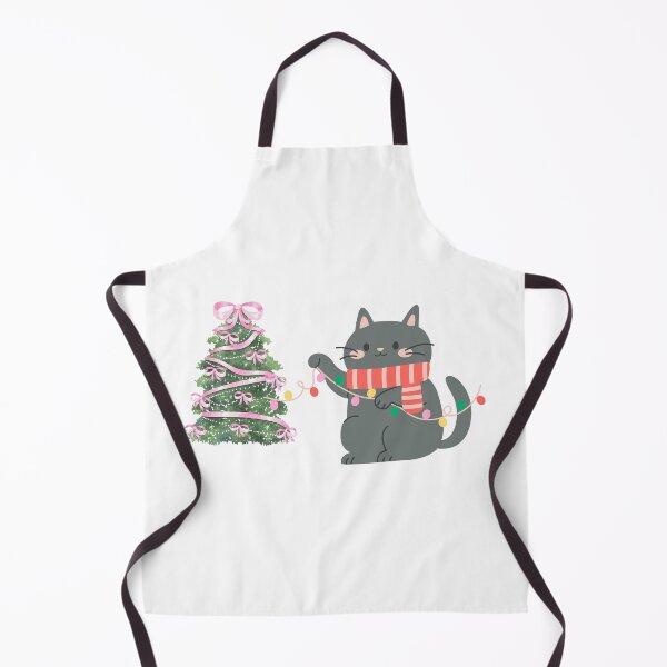 Item preview, The cat decorates the Christmas tree with Christmas lights. designed and sold by Designfs.