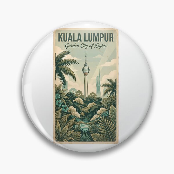 Item preview, Kuala Lumpur "Garden City of Lights" - Vintage KL Tower Travel Poster designed and sold by Digital Dreams Arts.