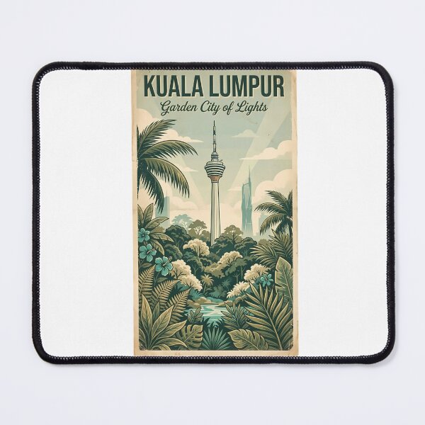 Item preview, Kuala Lumpur "Garden City of Lights" - Vintage KL Tower Travel Poster designed and sold by Digital Dreams Arts.