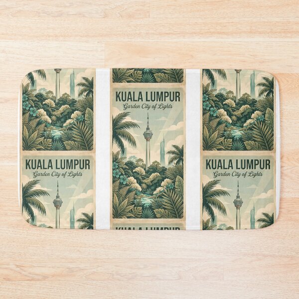 Item preview, Kuala Lumpur "Garden City of Lights" - Vintage KL Tower Travel Poster designed and sold by Digital Dreams Arts.