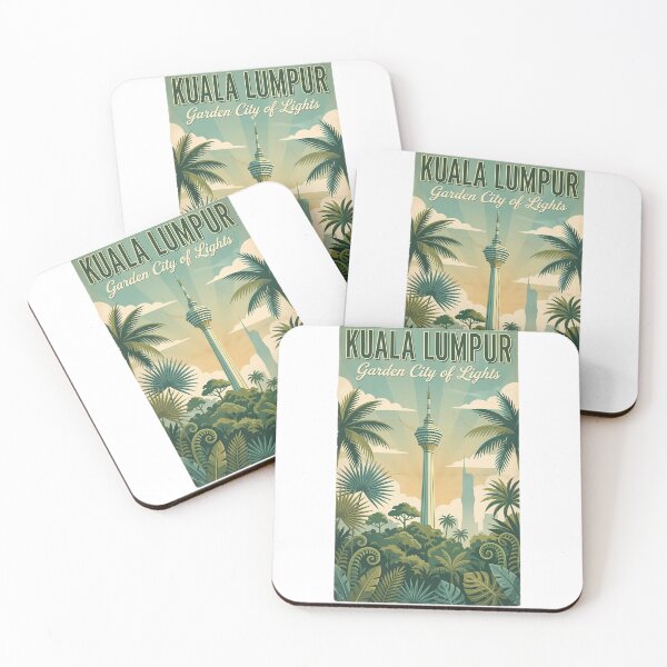 Item preview, Malaysia Tropical Cityscape - KL Tower & Eco Park Vintage Art designed and sold by Digital Dreams Arts.