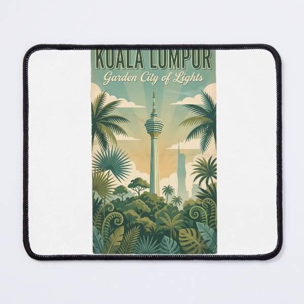 Item preview, Malaysia Tropical Cityscape - KL Tower & Eco Park Vintage Art designed and sold by Digital Dreams Arts.