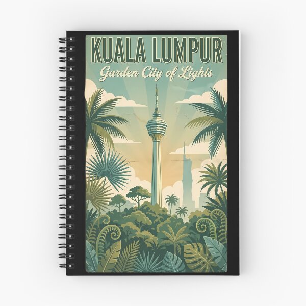 Item preview, Malaysia Tropical Cityscape - KL Tower & Eco Park Vintage Art designed and sold by Digital Dreams Arts.