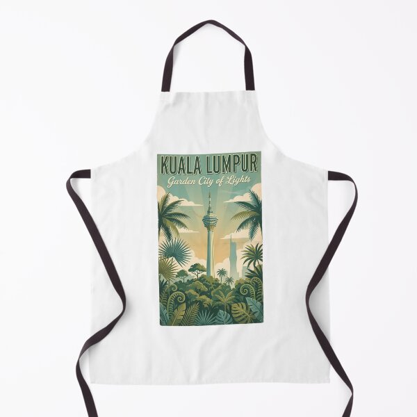 Item preview, Malaysia Tropical Cityscape - KL Tower & Eco Park Vintage Art designed and sold by Digital Dreams Arts.