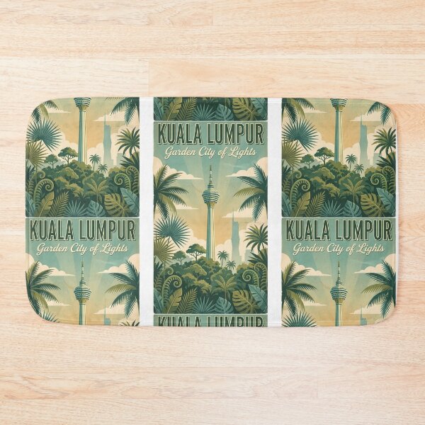 Item preview, Malaysia Tropical Cityscape - KL Tower & Eco Park Vintage Art designed and sold by Digital Dreams Arts.