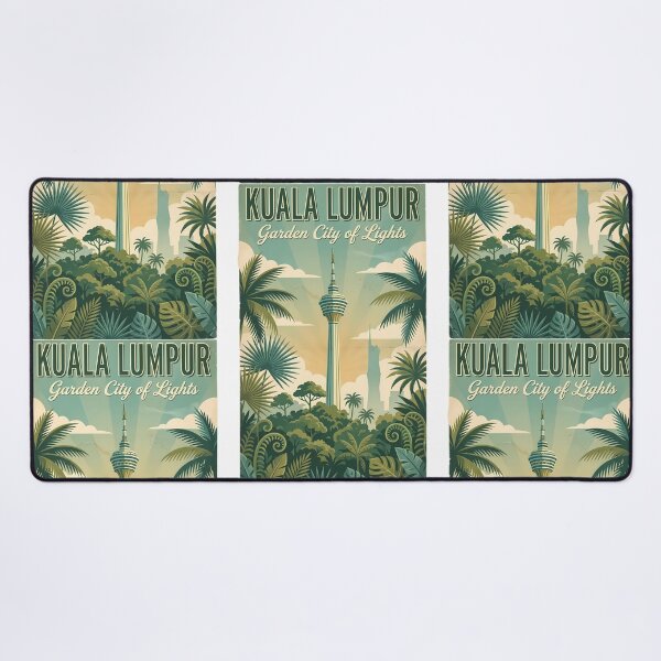 Item preview, Malaysia Tropical Cityscape - KL Tower & Eco Park Vintage Art designed and sold by Digital Dreams Arts.