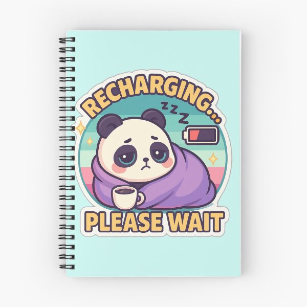 Item preview, Recharging Please Wait Sleepy Panda Coffee Kawaii Meme designed and sold by Dreamy Panda Studio .