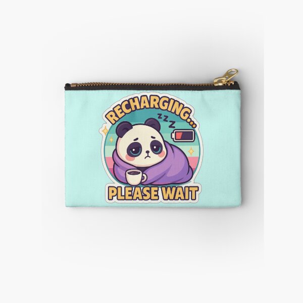 Item preview, Recharging Please Wait Sleepy Panda Coffee Kawaii Meme designed and sold by Dreamy Panda Studio .