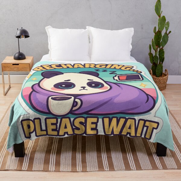 Item preview, Recharging Please Wait Sleepy Panda Coffee Kawaii Meme  designed and sold by Dreamy Panda Studio .