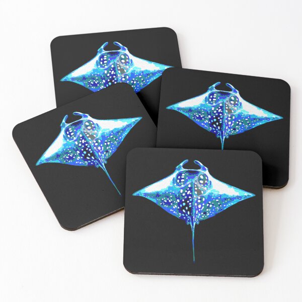 Item preview, Spotted Manta Ray in Shades of Blue designed and sold by The Design Studio PTY.
