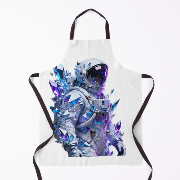 Item preview, Cosmonaut with Abstract Crystal Patterns in Blue and Purple Tones designed and sold by SuperAIstar.