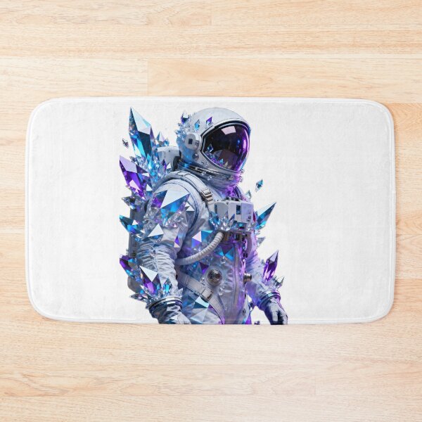 Item preview, Cosmonaut with Abstract Crystal Patterns in Blue and Purple Tones designed and sold by SuperAIstar.